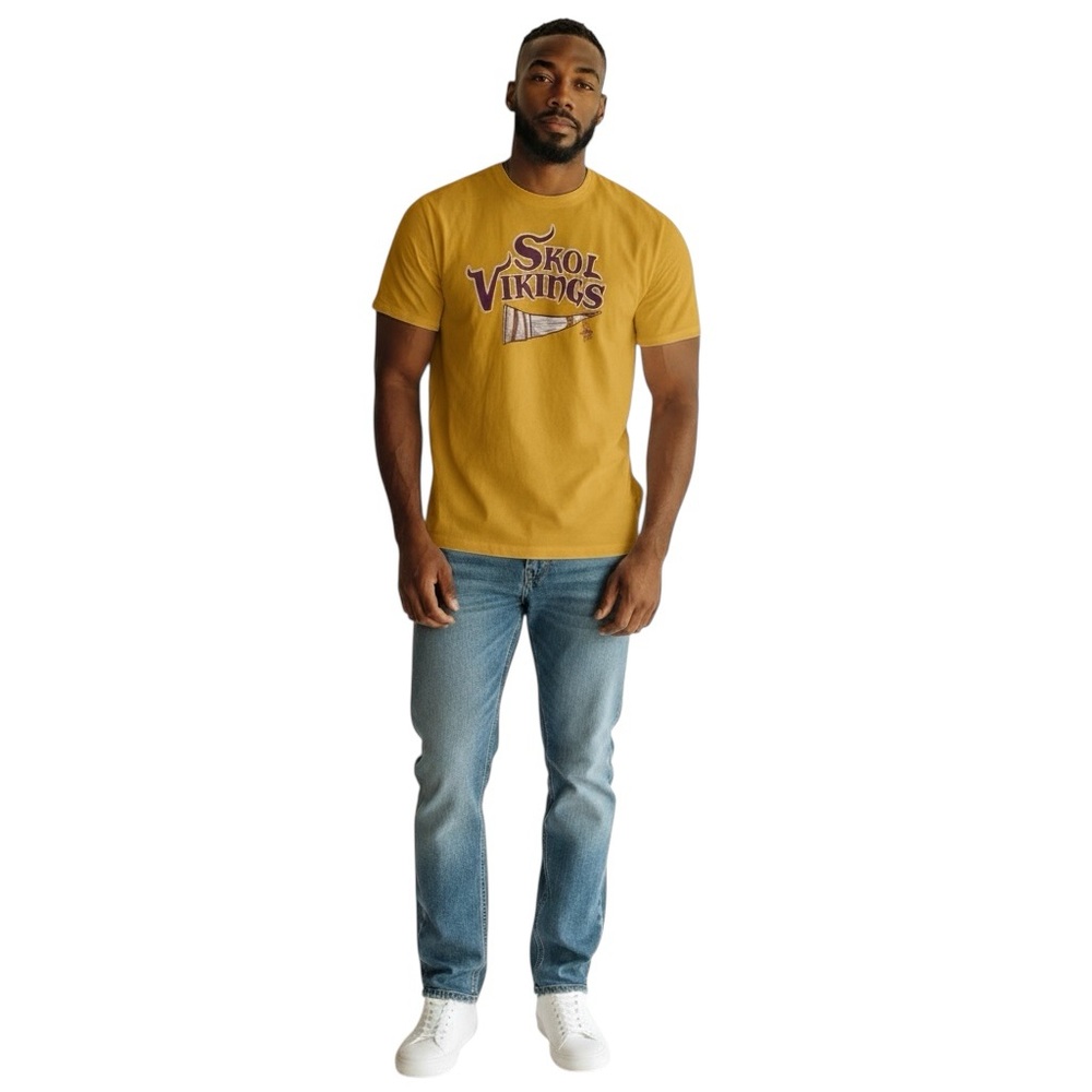 HOMAGE Minnesota Vikings SKOL T-Shirt Men’s Medium NFL‎ Graphic Tee Yellow